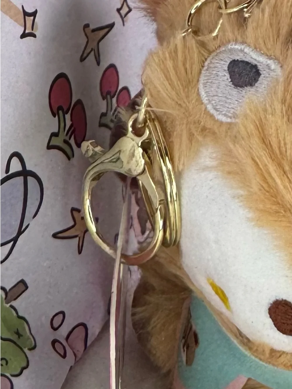 Plush Pochaco in Brown Bear (?) Suit Costume Keychain